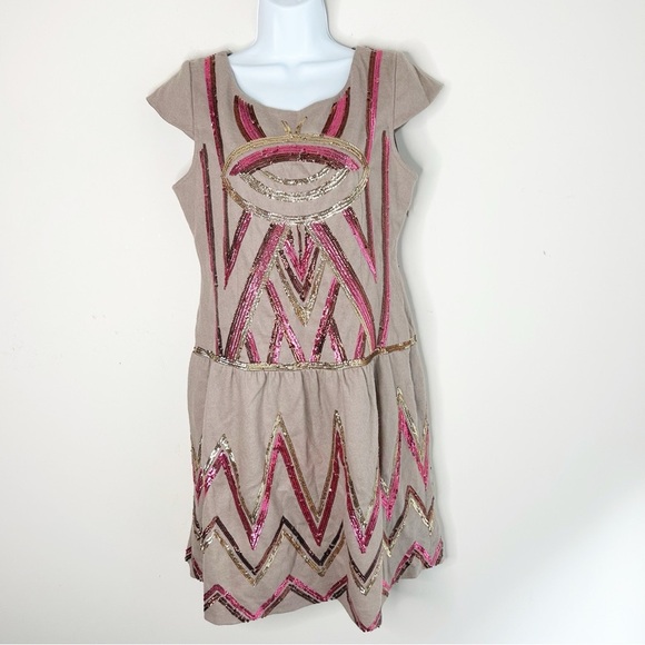 Kenzo Women’s Sequin Mini Dress Brown Size XL - Picture 8 of 16